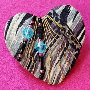 80s Vintage Heart Brooch